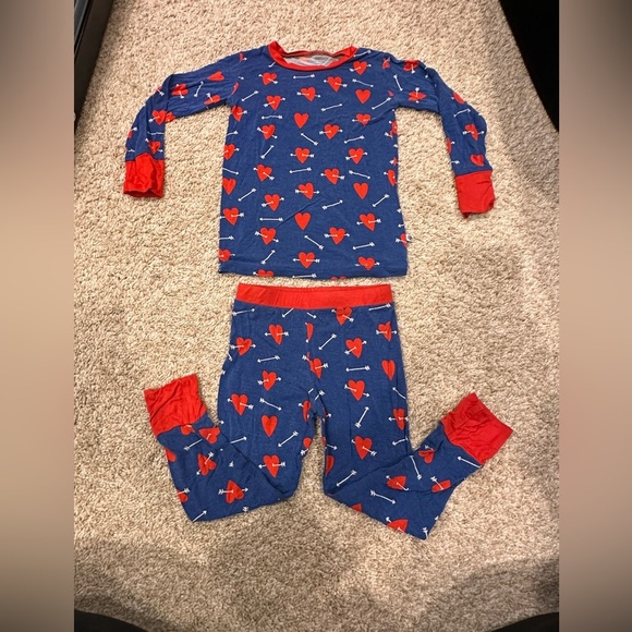 Little Bum Bums Other - Designer- Little Bum Bums VDAY Heart Print Kids Pajama Set - Blue and Red